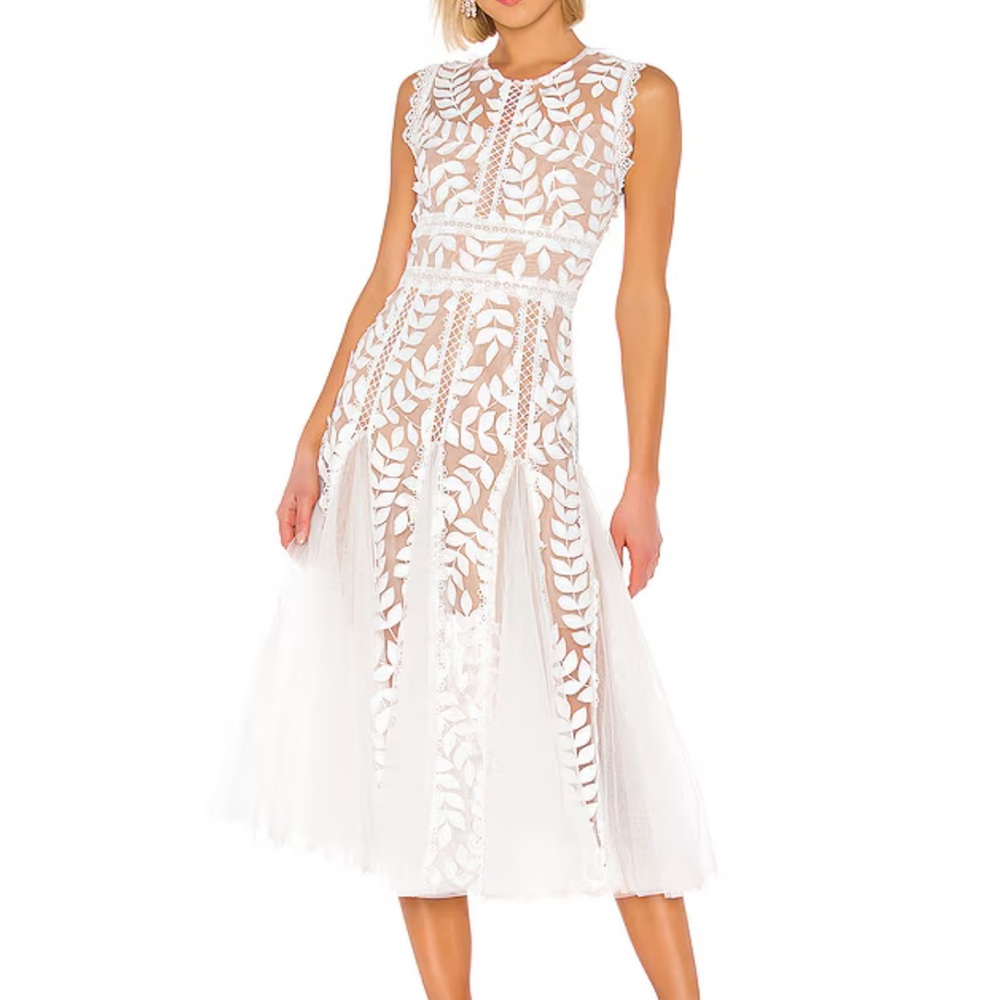 Bronx and banco saba blanc midi dress in white